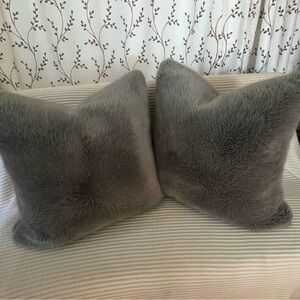 2 RH ULTRA FAUX FUR PILLOW COVERS Shams 22x22